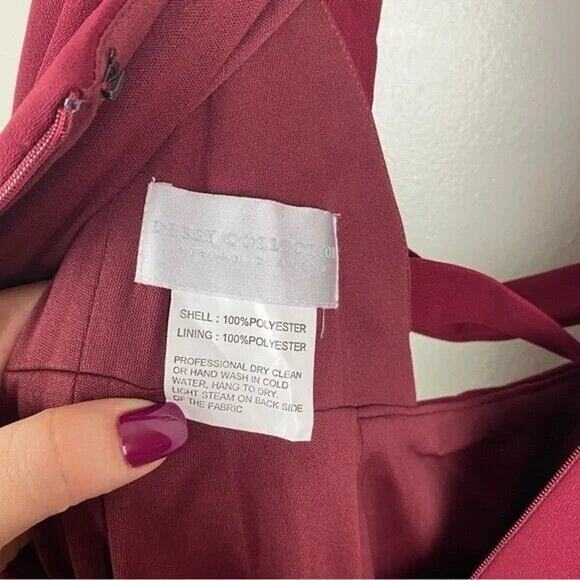 Dessy Collection Burgundy Wedding Dress - Picture 8 of 14